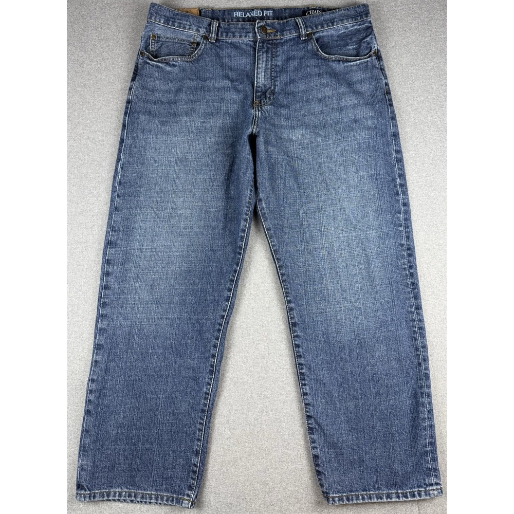 Chaps Denim Relaxed Fit Jeans Mens 38x30 Blue Straight Leg 100% Cotton